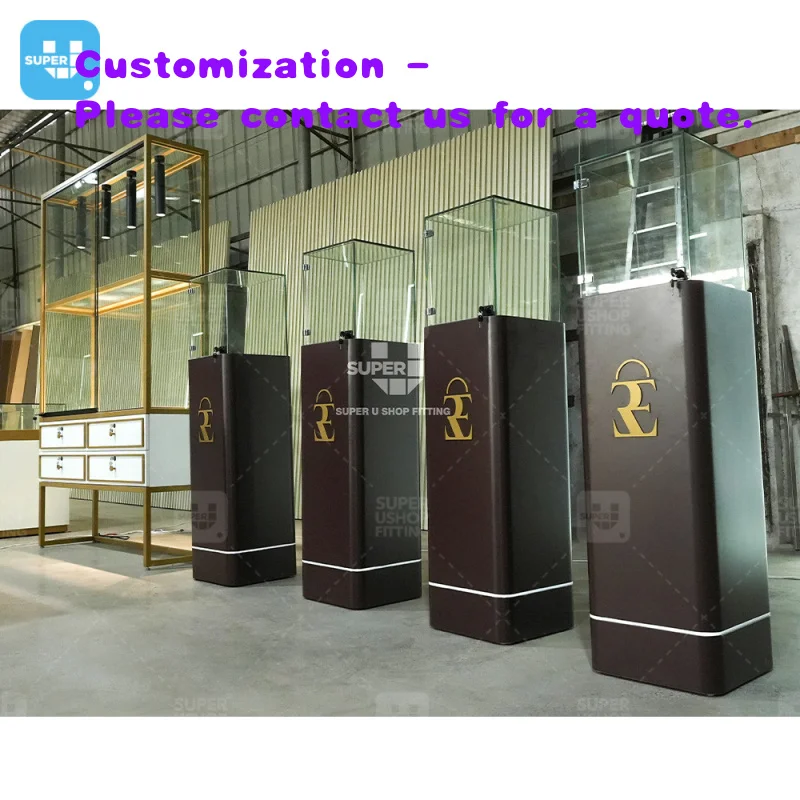 

custom.Modern Jewellery Store Display Stand Lockable Jewelry Shop Showcase Furniture Pedestal Glass Display Jewelry