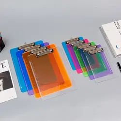 A4 Clear Colored Acrylic Clipboard Bill Clip Mat Writing Splint Hanging Folder Student Painting Pad Board School Office Supply