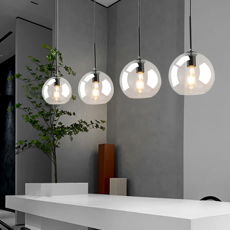 Retro Glass Pendant Lights Modern Living Room Restaurant Lighting Bedroom Light Fixtures Home Decoration Hanging Lamp LED Lights