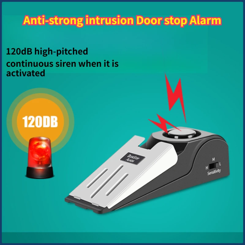 

Беспроводная система сигнализации остановки двери с аккумулятором, 120 дБ, громкая противоугонная система домашней безопасности, дверной блок, портативная дверная сигнализация