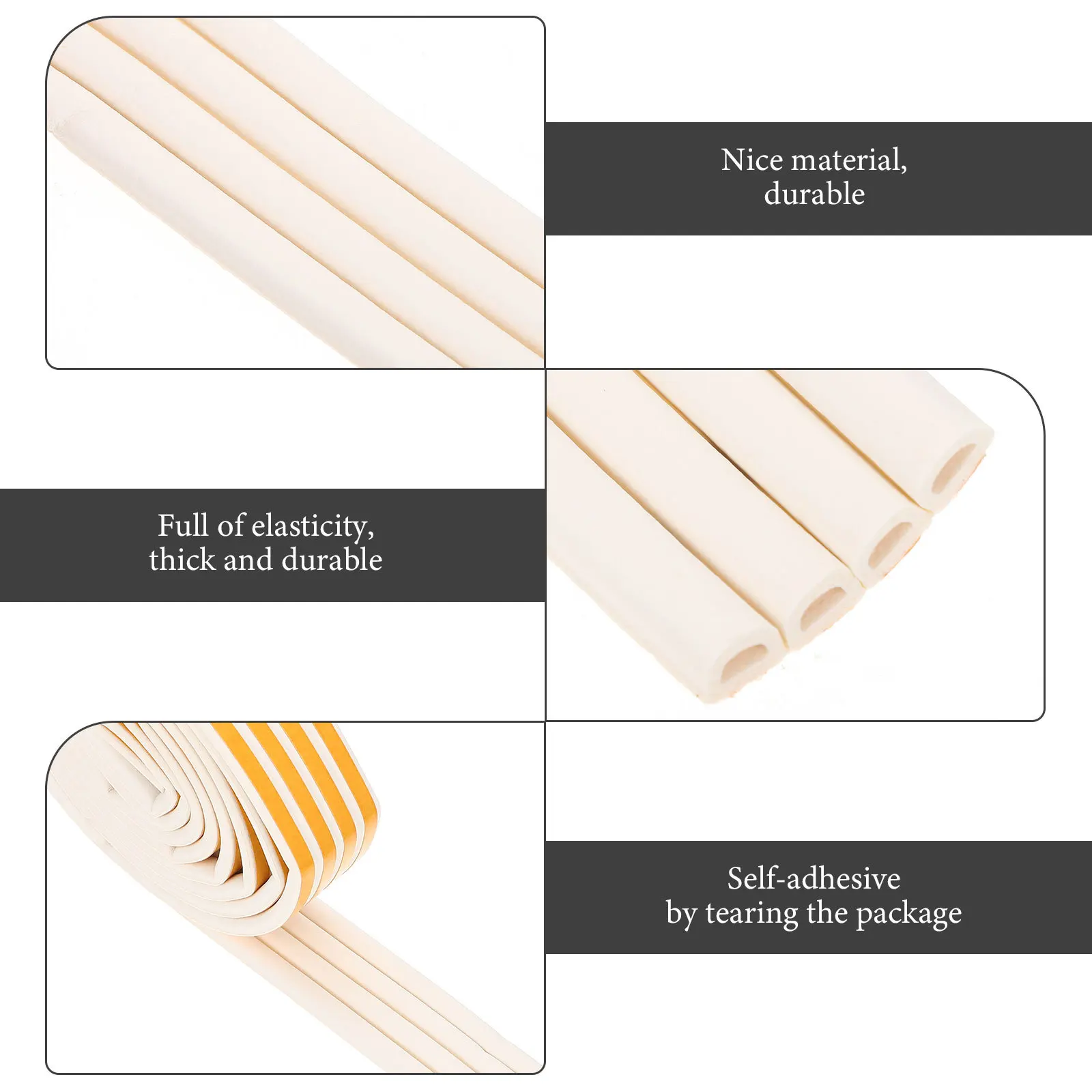 

Twin Door Sweeps Self-Adhesive Windproof Seal Strip for Interior Door Bottom Draft Stopper Noise Dust Blocker Easy Install