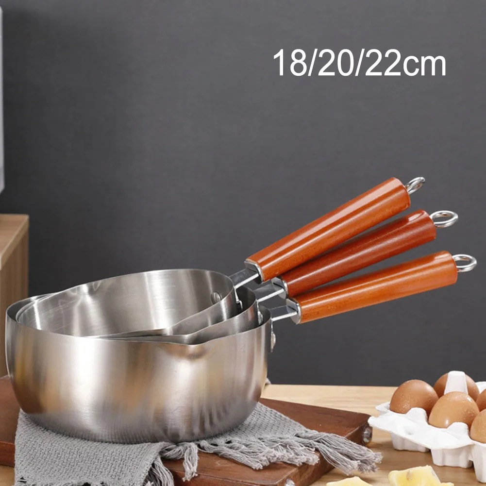 

Кастрюля из нержавеющей стали с защитой от ржавчины для молока, кофе, масла, шоколада, с удобной ручкой и легким управлением (20 см)