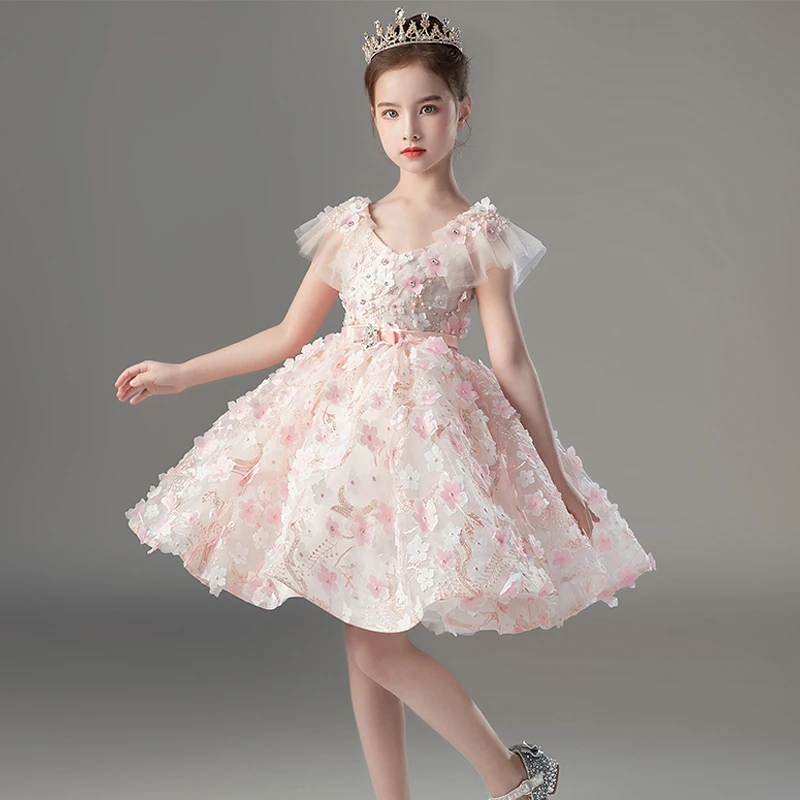 Flower Girl Party Birthday Dresses for Wedding Bridemaid Formal Occasion Dress Luxury Princess Pageant Short Evening Gowns Child