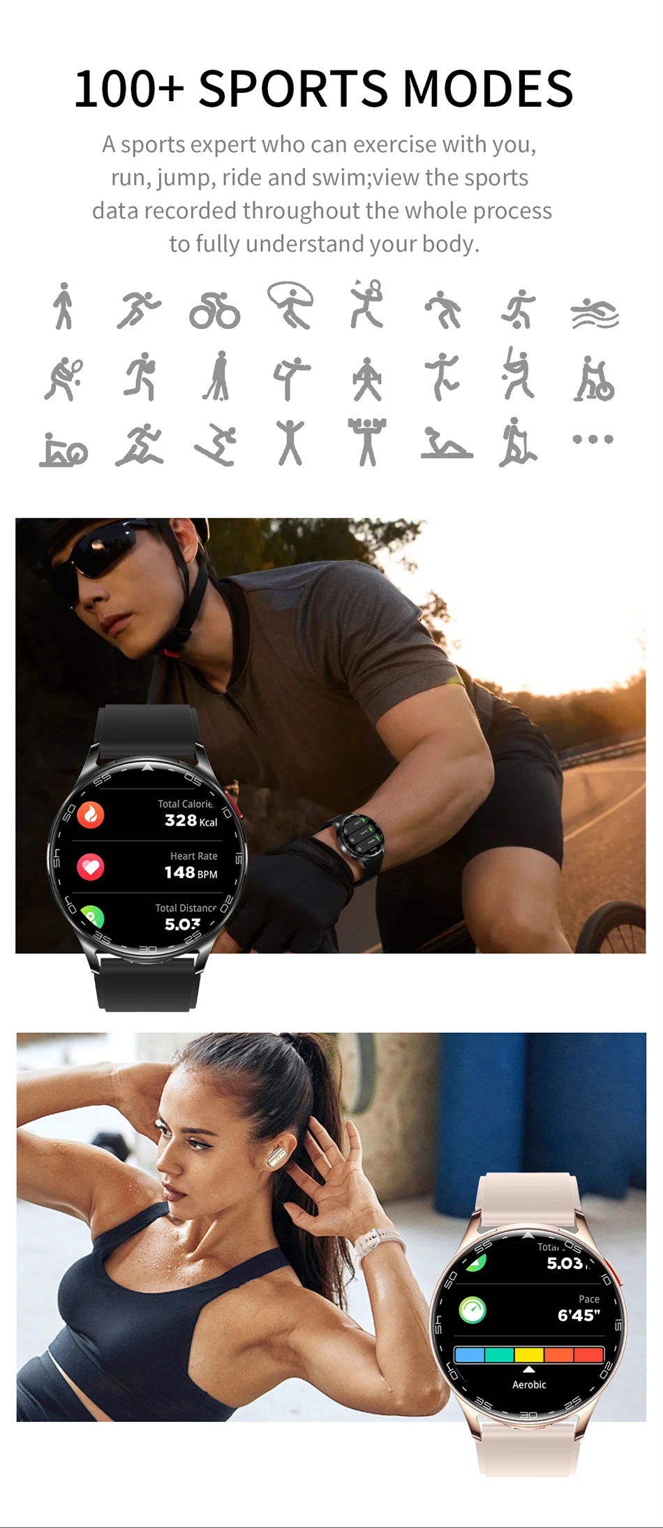 2026 Neue TWS 2-in-1 Bluetooth-Kopfhörer Smartwatch für Herren Herzfrequenz-Gesundheitsüberwachung Wasserdicht BT-Anrufe Musik-Smartwatch für Damen – Detail 14