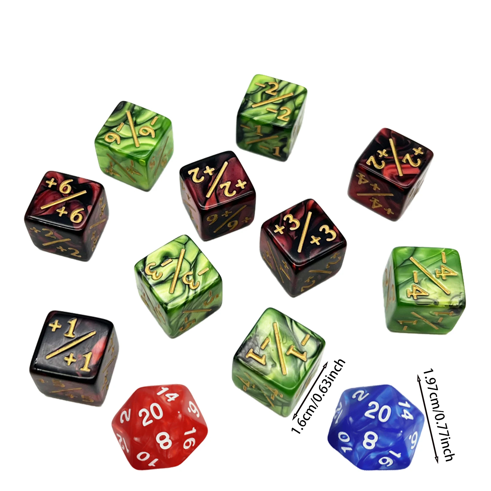 50pcs Magic Party Game Dice Counters Dice Set with Storage Bag for Cards Game Tabletop Game Supplies