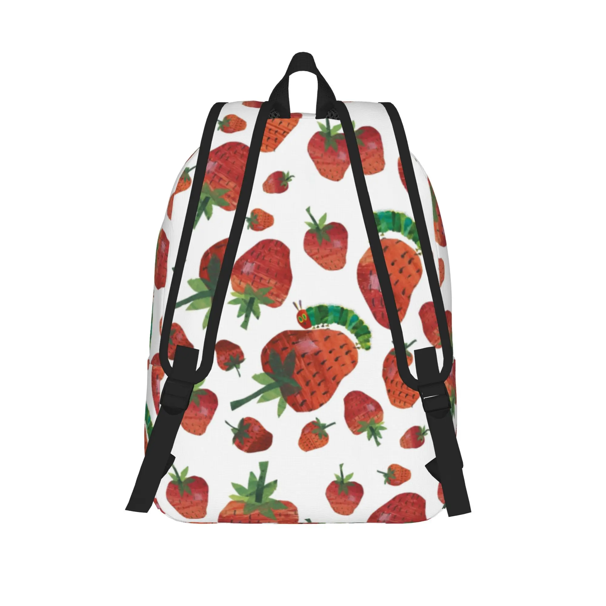 Very Hungry Caterpillars Strawberry Backpack for Men Women Student Business Daypack Cartoon Book College Shoulder Bag Outdoor