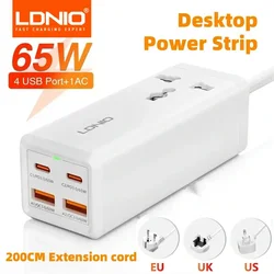 LDNIO 2500W Power Strip 4 USB Outlets With 2M Extension Cord Fast Charger For Laptop/Macbook/Ipad/Earphone/Mobile Phone Usb Plug