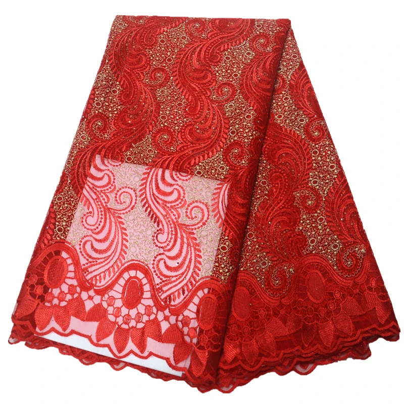 New African Lace Fabric 5 Yards French Net Lace Fabric Tull Lace Embroidery For Women Dress