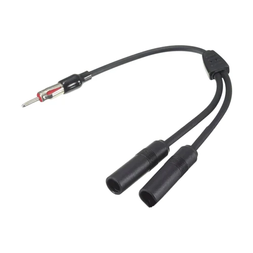 Imagen 2 del producto Cable de extensión de antena de Radio de coche, Cable de extensión de antena de Radio FM AM macho de arrastre dos hembra, conector de clavija DIN, Cable Coaxial