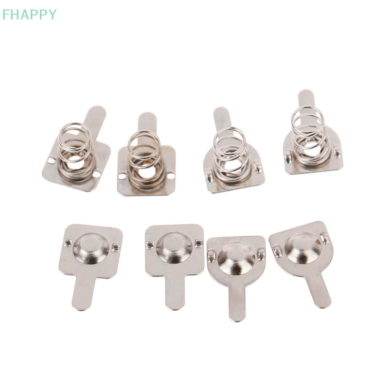 교체용 금속 배터리 용수철 접촉 플레이트, AAA용 실버, 10 쌍, 9x9mm