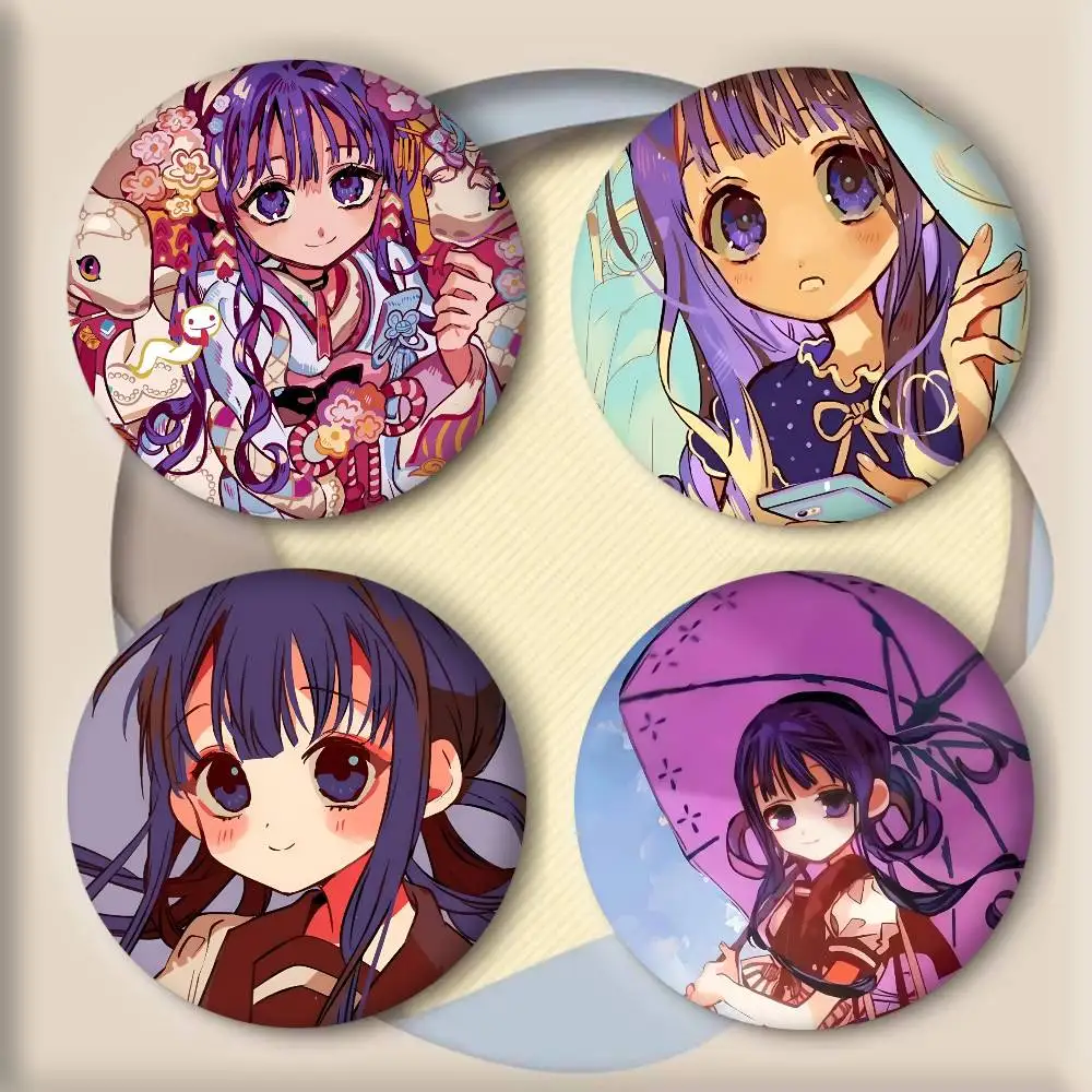 Insignias de dibujos animados para chica, insignias redondas de dibujos animados, broche de dibujos animados para ropa, mochila, accesorios, solapa láserh