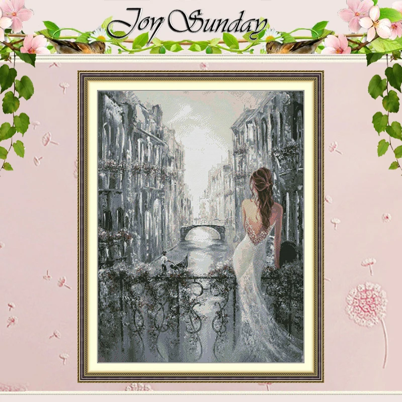 

Charming Lady of Venice Patterns Counted Cross Stitch Set DIY 11CT 14CT 16CT Stamped DMC Cross-stitch Kit Embroidery Needlework