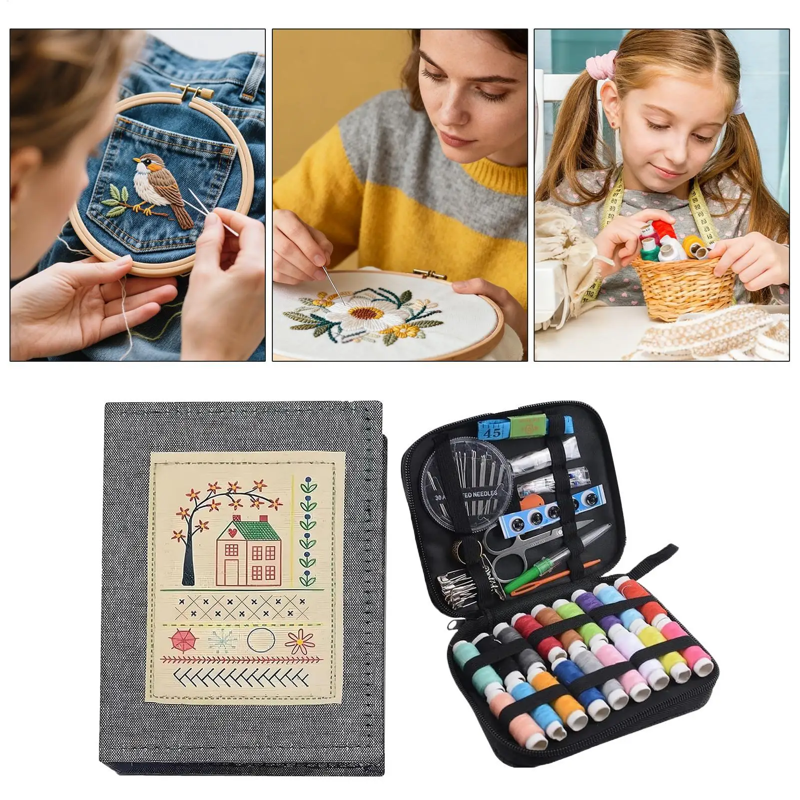 

Embroidery Stitches Book DIY Embroidery Needle Guide with 143 Stitches Sewing Practice Guide for Beginners Enthusiasts Adults