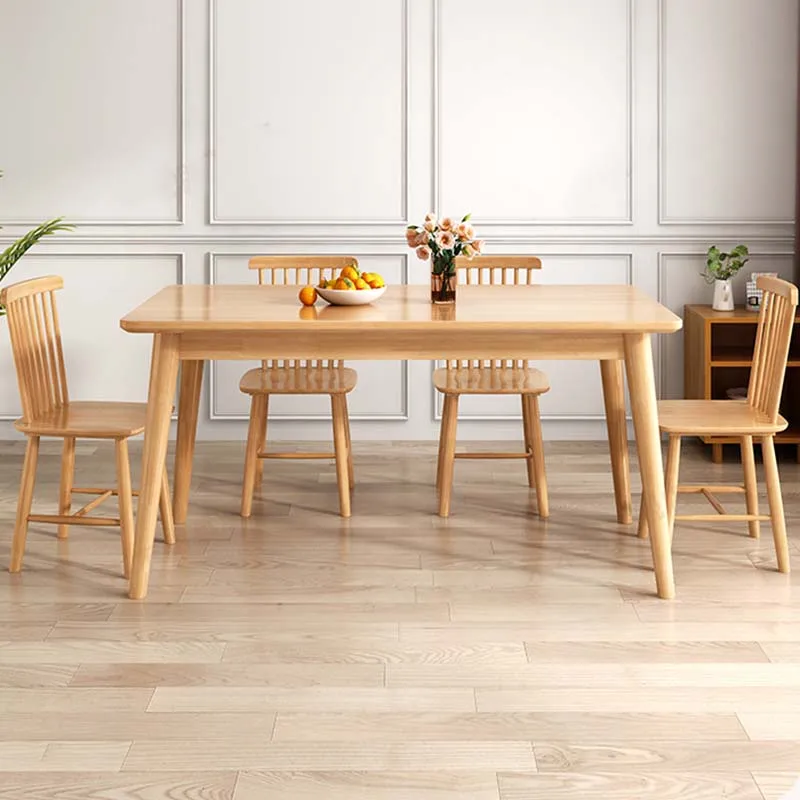 

Nordic Wooden Table Unique Natural European Living Room Chairs Dining Table Luxury Rectangular Design Eettafel Home Furniture