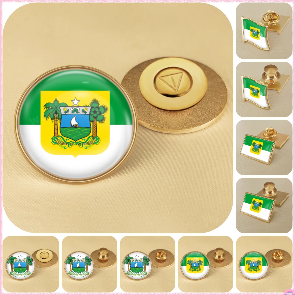 Bandeira do Rio Grande do Norte of Brazil National Emblem Flag Brooches Badges Lapel Pins