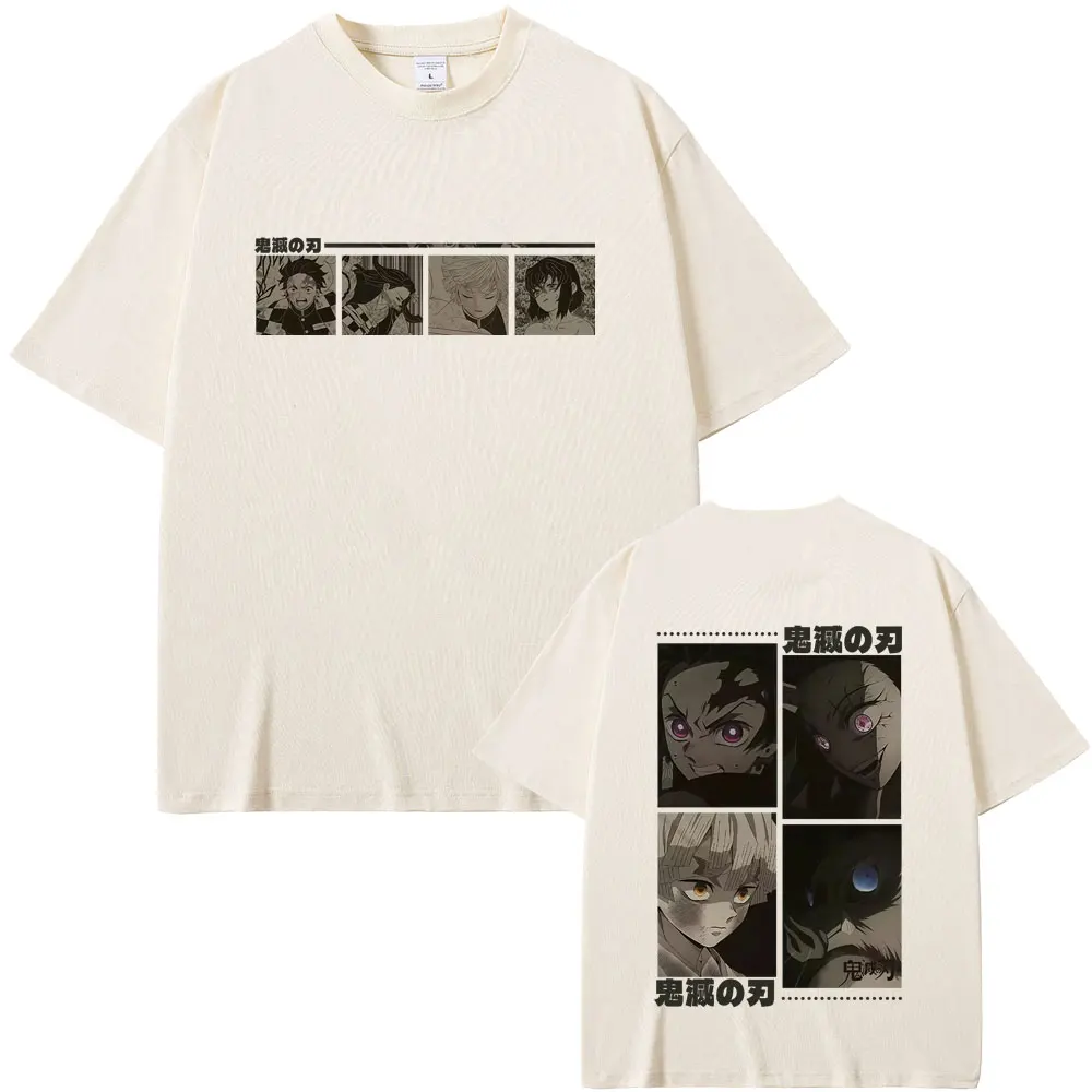 

Anime Demon Slayer T-shirt Kamado Tanjirou Kamado Nezuko Agatsuma Zenitsu Hashibira Inosuke T Shirts Men Fashion Vintage Tshirt