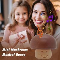 Wind-up Mini Cute Mushroom Musical Boxes Wooden Music Gift Birthday Delicacy Decoration Box Exquisite Desktop Appearance G5L7