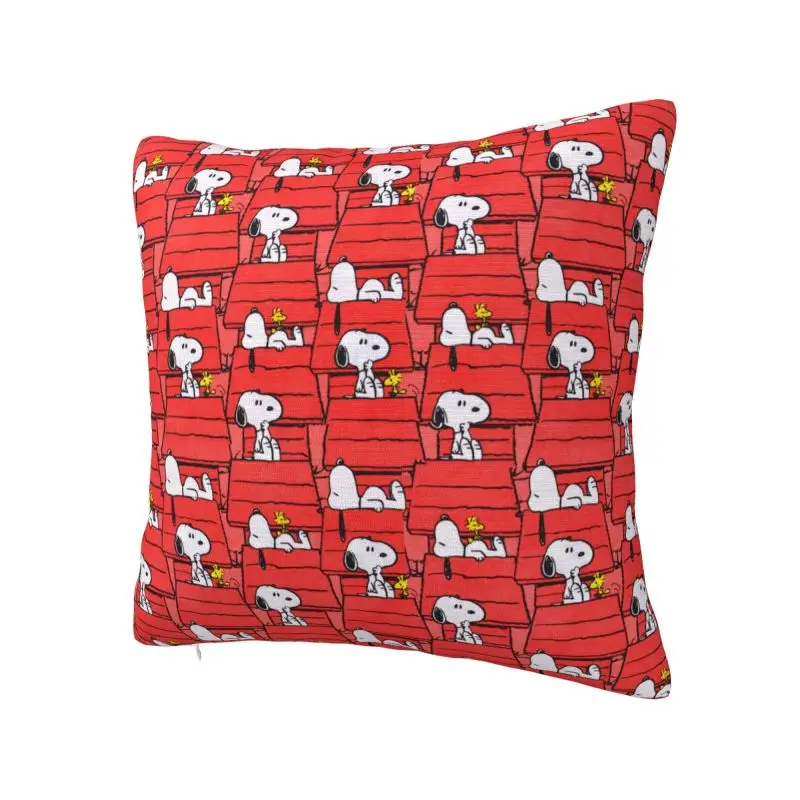 Custom Cute Cartoon Snoopy Cushion Covers 40x40cm Soft Throw Pillow Case for Sofa Square Pillowcase Bedroom Decoration