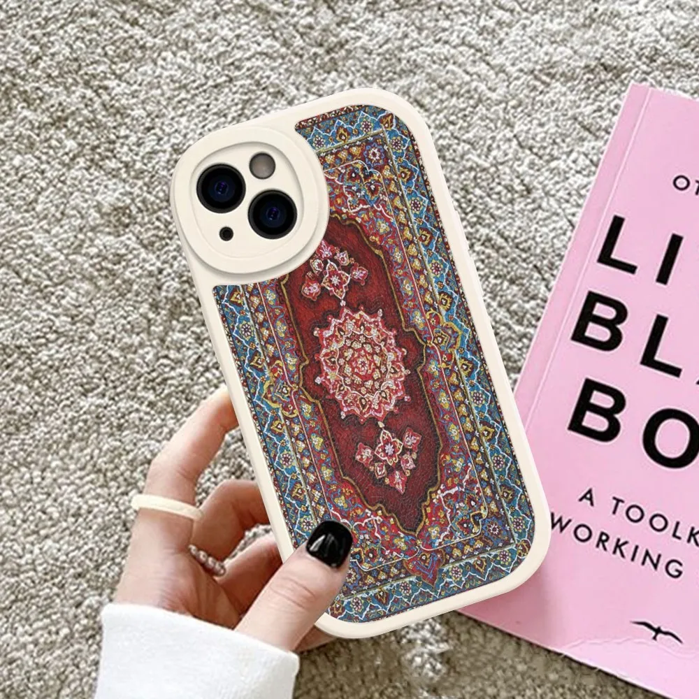 Persian Carpet Phone Case Hard Leather For iPhone 14 13 12 Mini 11 14 Pro Max Xs X Xr 7 8 Plus Fundas