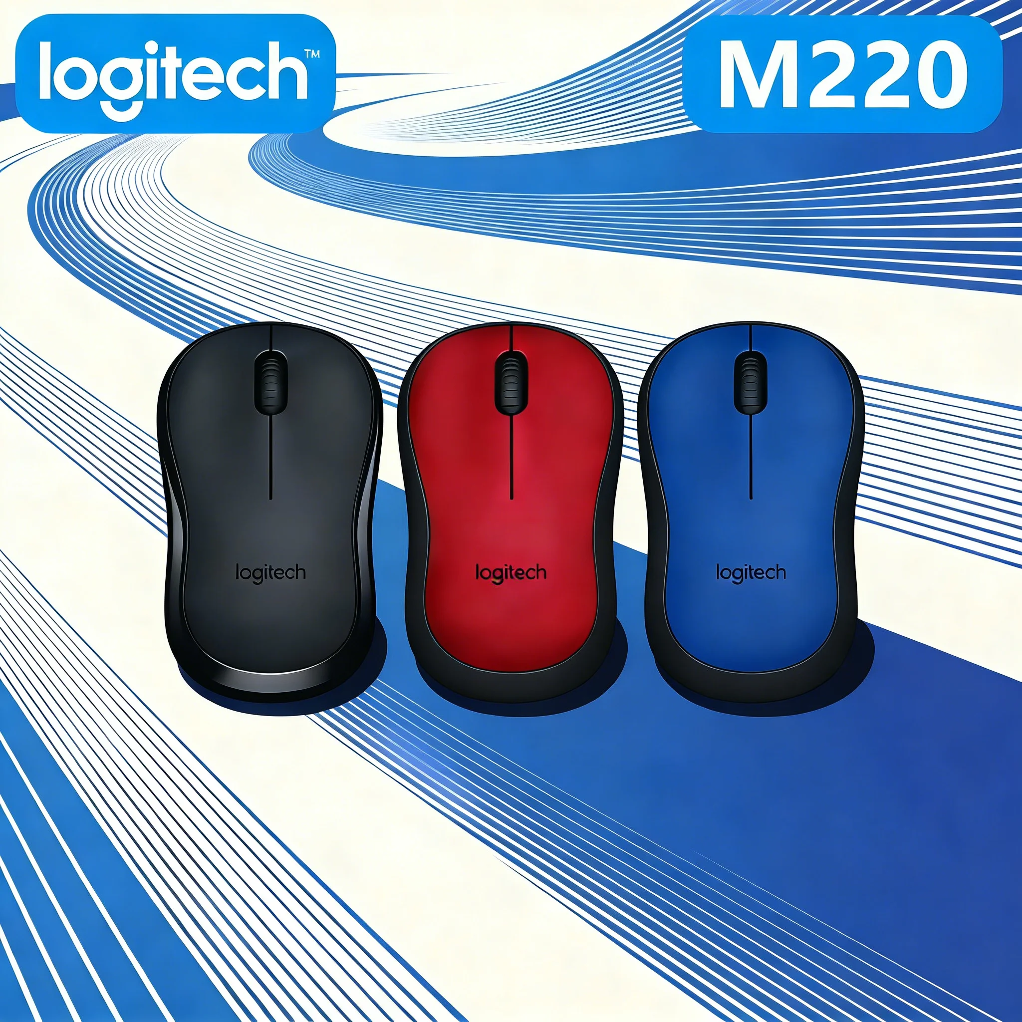 

Logitech M220 Wireless Gaming Mouse Durable Ergonomic Silent lightweight e-Sports Mouse, Long-Lasting Battery + M750/M650/M185