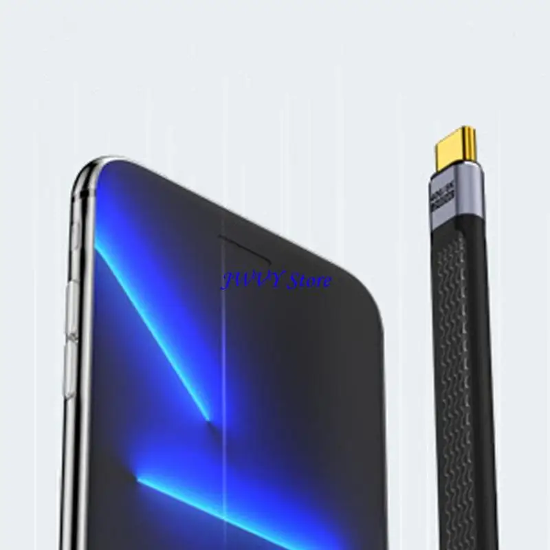 573A 240W USB C Cable carga 40Gbps Transferencia datos corta resistente a curva cordón flexible para dispositivos