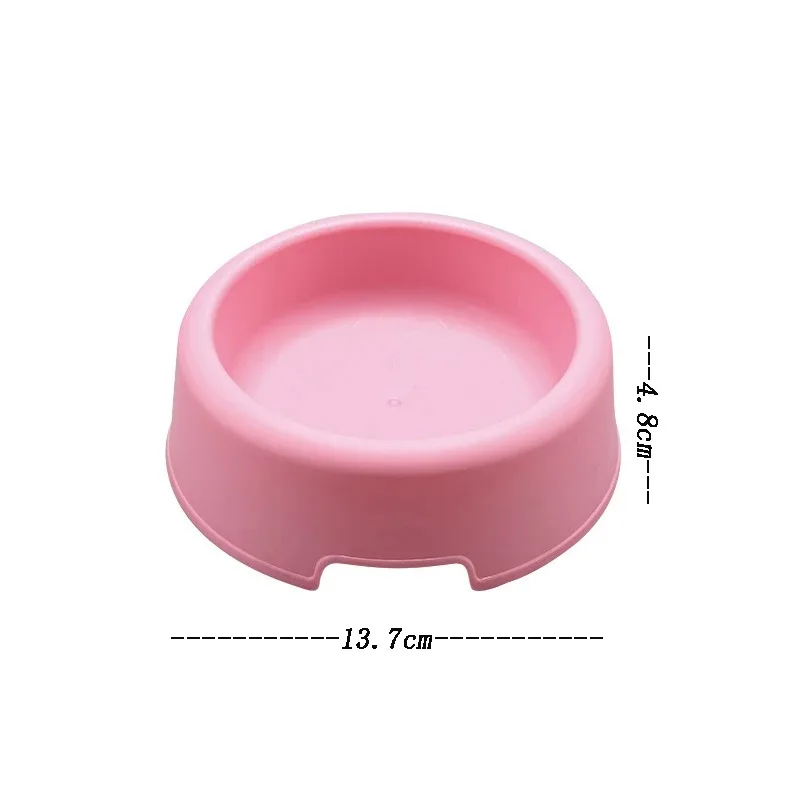 1 piece of high-quality solid color pet three-color lightweight plastic single bowl small dog and cat pet bowl pet feeding suppl