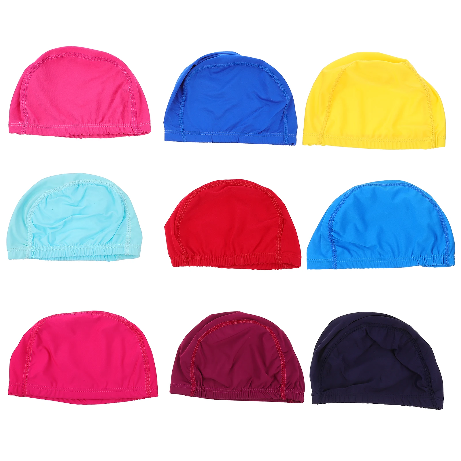 

10 Pcs Cap Set Elastic Elastic Swimming Hat Breathable Mesh Fabric Hats for Women Child Adult Swim Bathing Aqua Sports