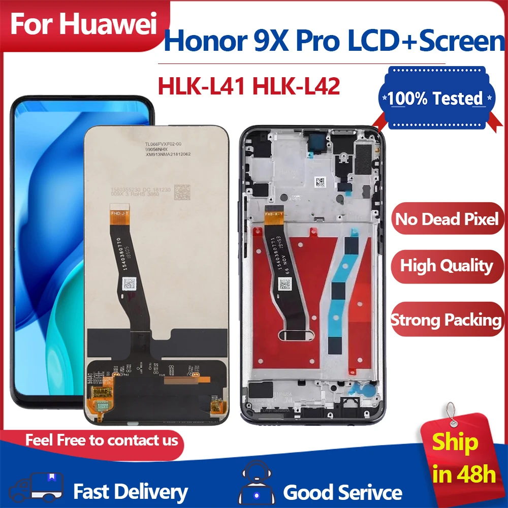 

6.59" New Tested For Huawei Honor 9X Pro HLK-L41 HLK-L42 LCD Display Touch Screen Digitizer Assembly For Honor 9XPro LCD