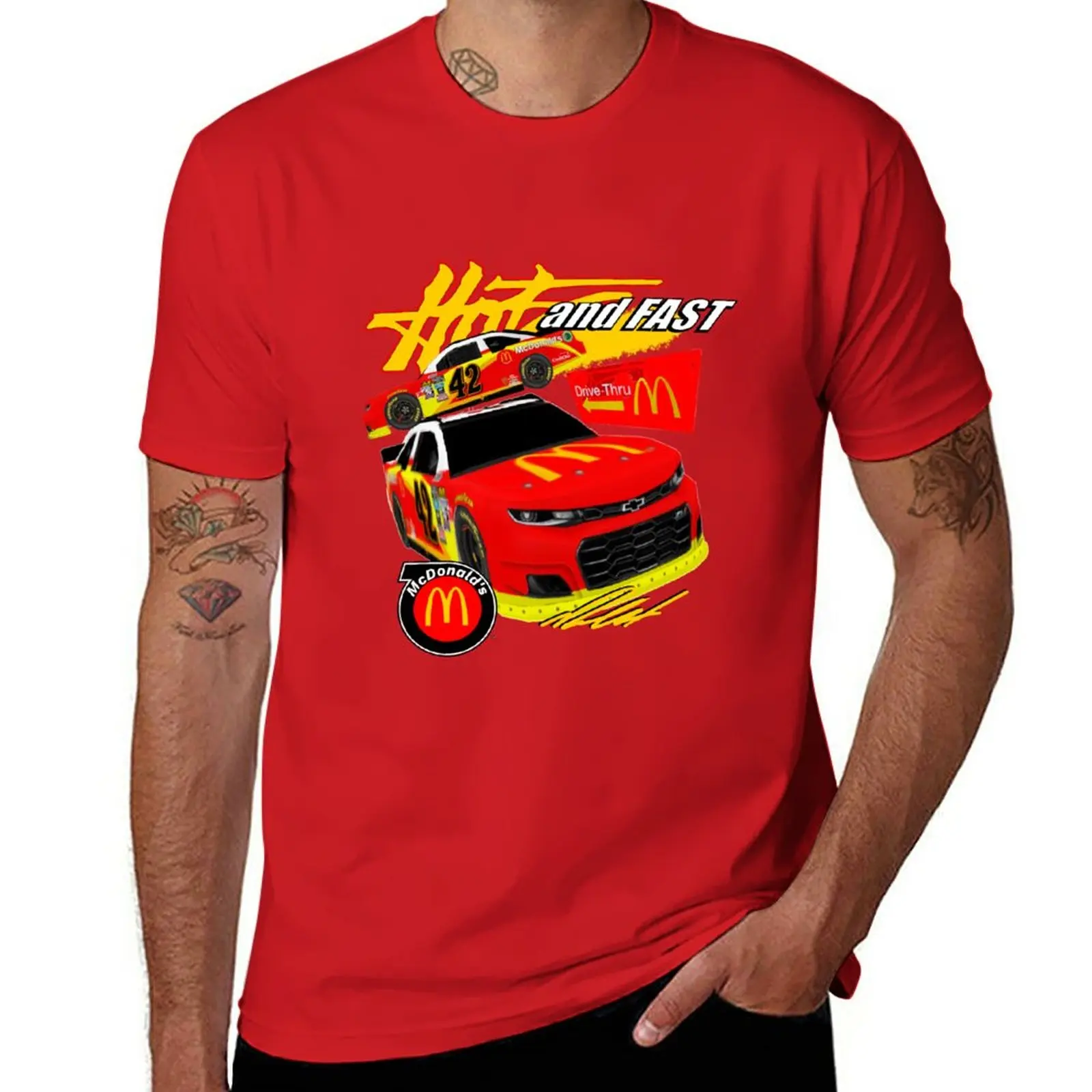 Ross Chastain Drive Thru Crew T-Shirt cute clothes vintage mens champion t shirts