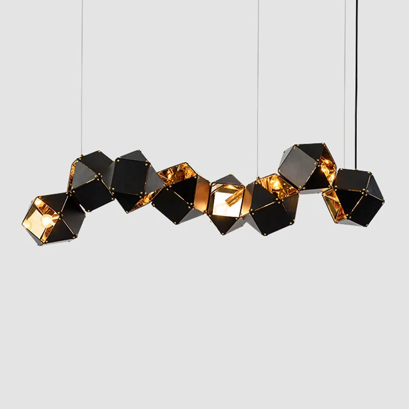 JYLIGHTING Gold Inside Black Outside Wholesale Modern Metal Box Pendant Light Modern Chandeliers