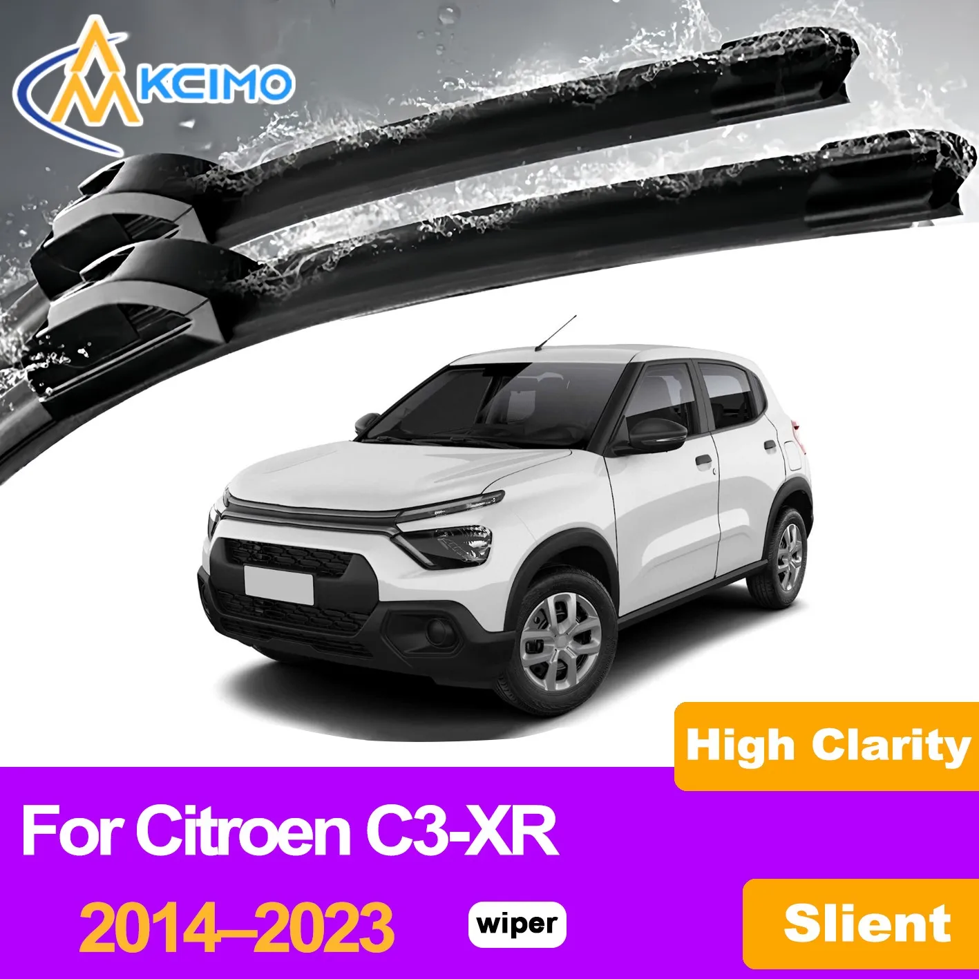 

KCIMO 2PCS Front Windshield Wiper Blades For Citroen C3-XR 2014–2023, All Weather Rain Waterproof Snow Frost Proof Car Parts