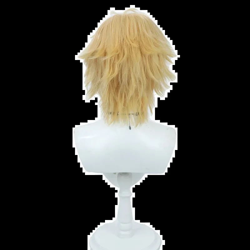 2025 Yiyi Final Fantasy Ⅹ FF7 Tidus Wig Cosplay Rambut Sintetis Pendek Pirang Kuning Tahan Panas untuk Pesta Halloween Karnaval Peran