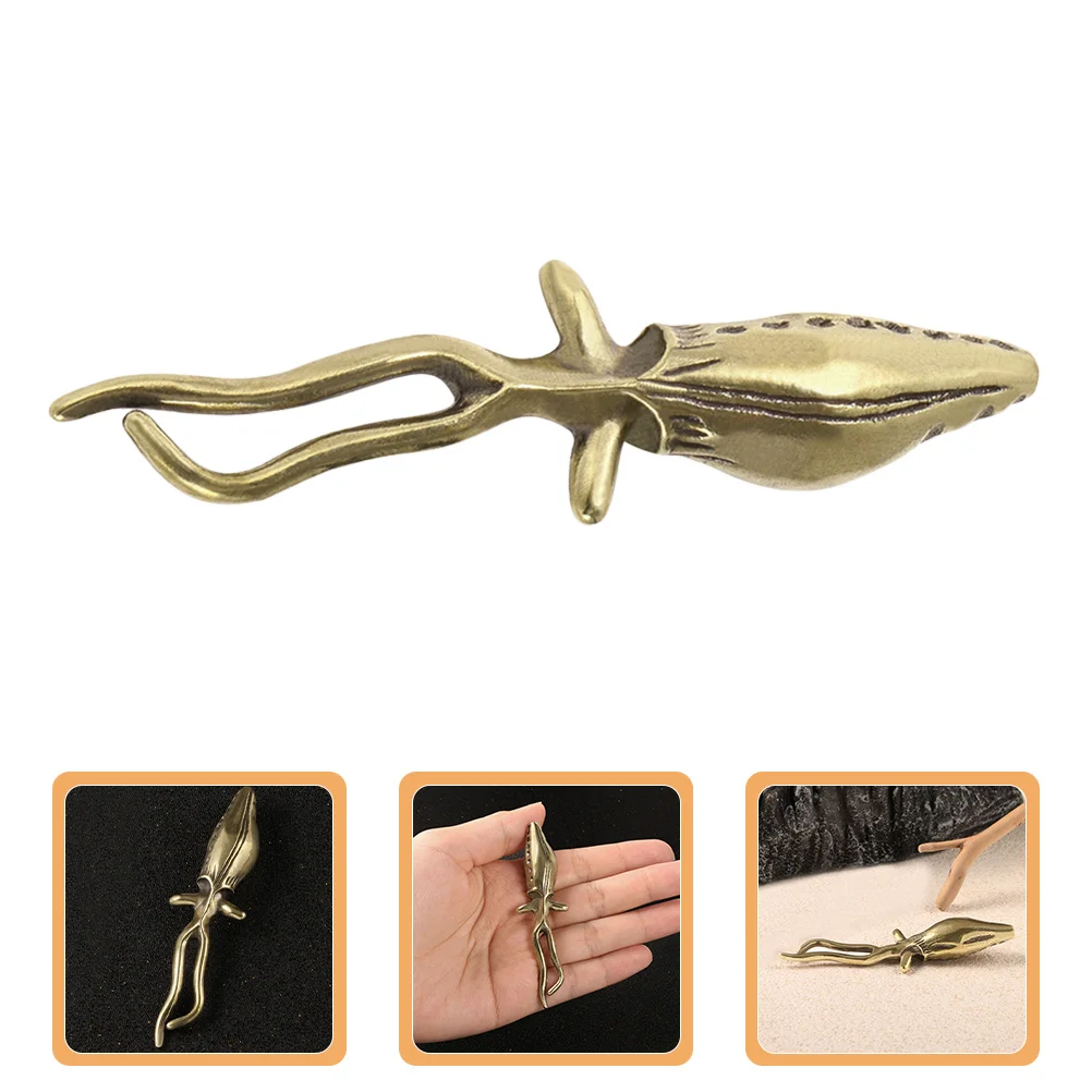 

Ornament Brass Ornaments Home Mini Statue Copper Animal Sculpture Golden Desktop Octopus Shaped Decor