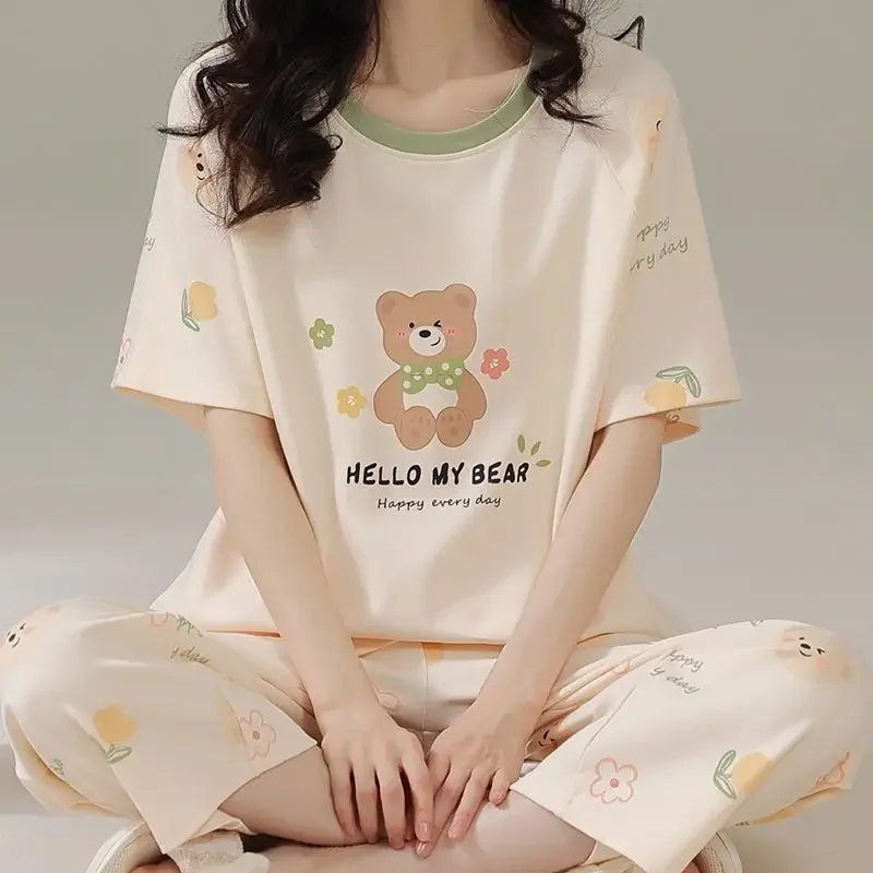 Sleepwear Women's Clothing Summer Short Sleeve Thin Home Loose Casual Soft High Quality Affordable Cool Skinny Comfortable Sweet