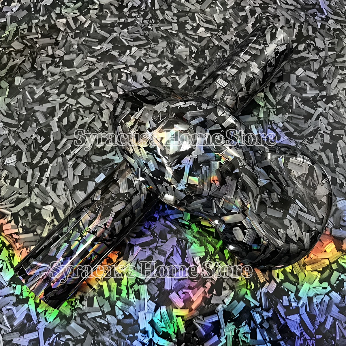 Película de envoltura de vinilo holográfica para coche, carbono forjado, plata, negro, cromado, autoadhesiva, película de envoltura de vinilo para