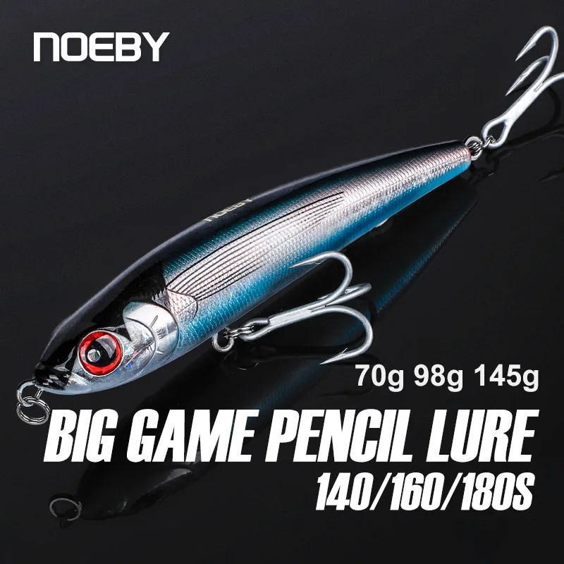 Noeby Stickbait Angelköder, Künstlicher Harter Köder für Thunfisch-Angeln im Meer, Sinkende Stiftköder, 14cm 70g, 16cm 98g, 18cm 145g