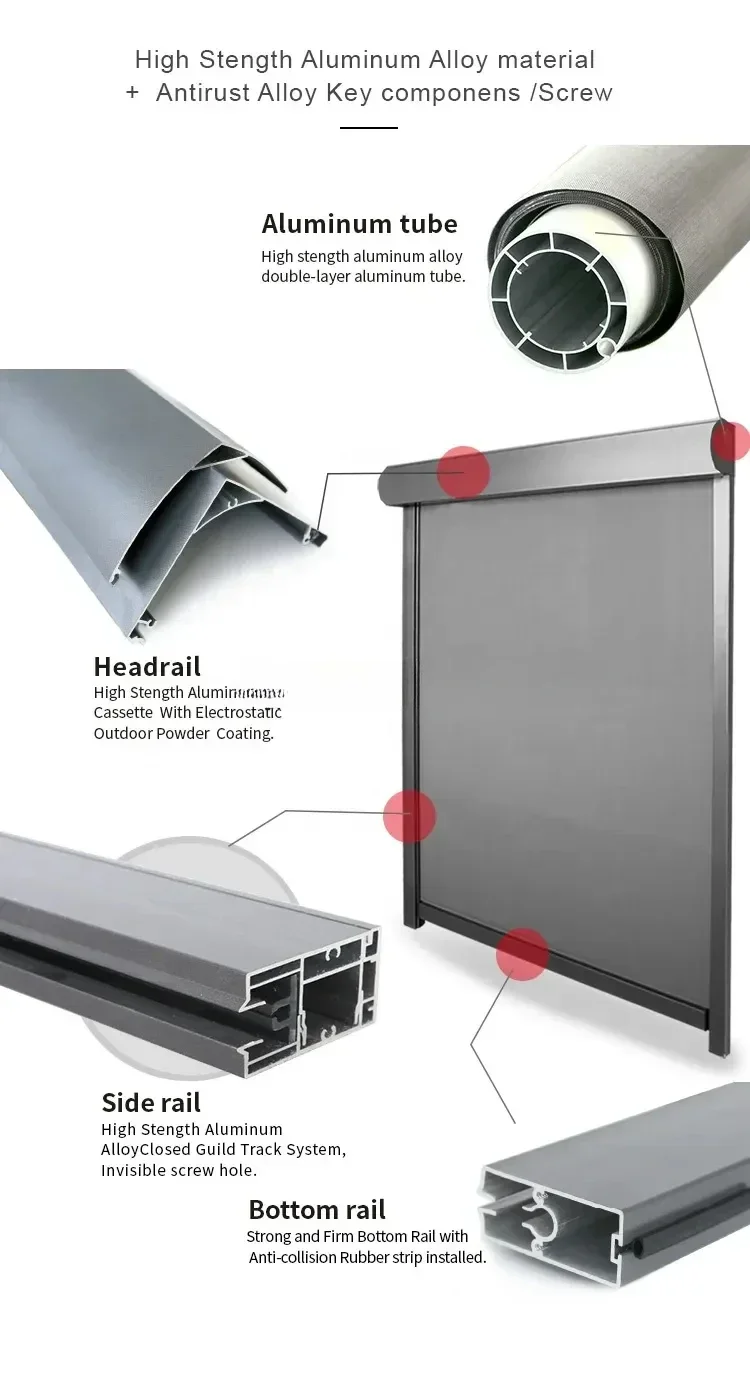 Large Size Anti-uv Motorized Screen Automated Blinds Roller Blinds For Windows Sunscreen