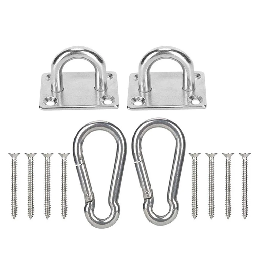 Rhombus Door Buckles Stainless Heavy Duty Ceiling Hanging Hook Set Anti-rust Swing Chair Bracket Hardware Tool Gourd Buckle