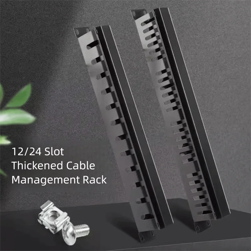 

1U Cable Management Horizontal Mount 12/24 Slot Metal Wiring Duct 19inch Server Rack Wire Organizer Data Room