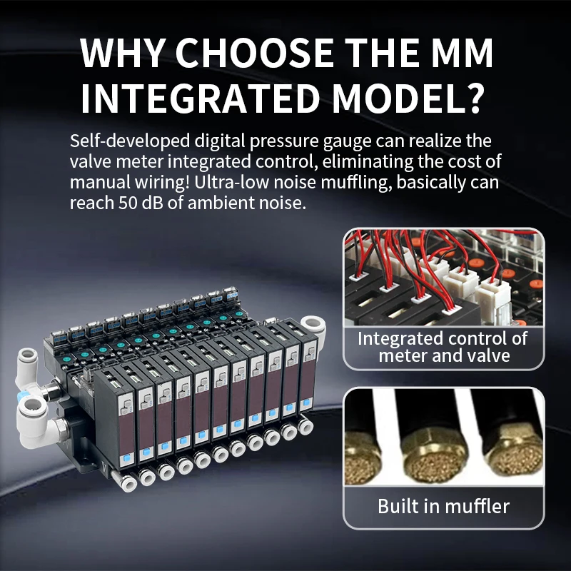 MMミニチュア省エネ多接続高真空一体型高集積真空発生器