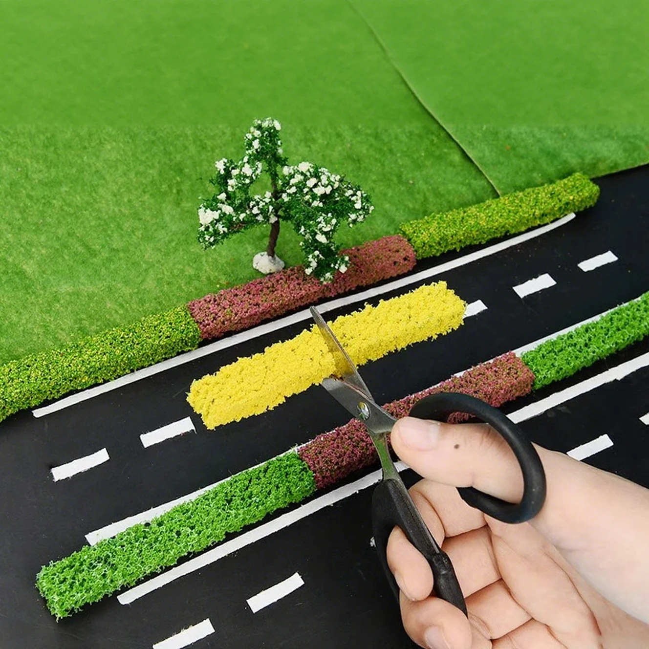 DIY จิ๋วภูมิทัศน์ดอกไม้จำลองพืชหญ้าพุ่มไม้ชุดโมเดลที่มีสีสันสร้างสรรค์โต๊ะทรายฉากสำหรับโฮมเดสก์ท็อป