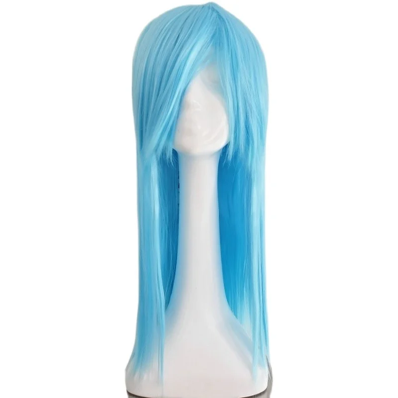 

Женский голубой длинный парик с длинными волосами для вечеринок, женский синтетический прямой парик