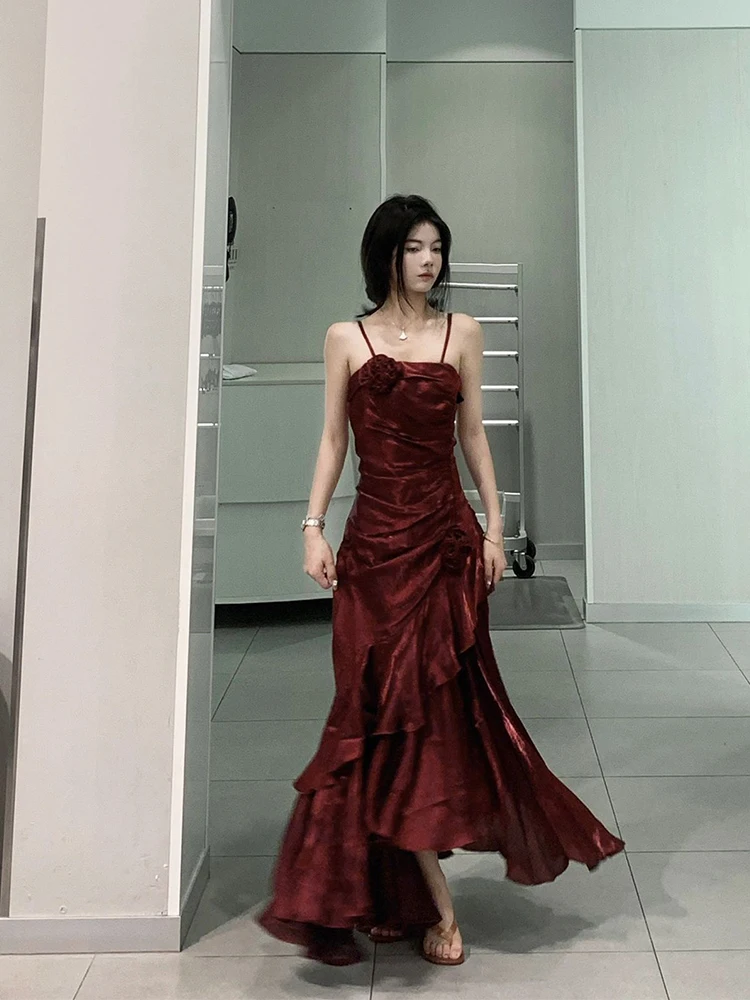 Red Fi Tail Dr Luxury Ele Wedding Dr الاحتفال بعيد الميلاد Dr Toast Dr حفل الكبار Dr ثوب مسائي طويل