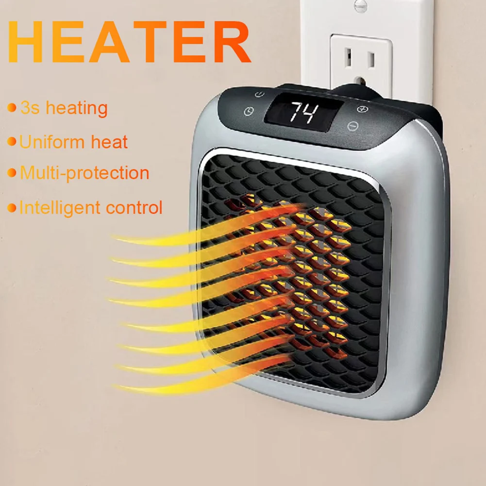 Mini Heater For Home Small Bathroom Heating Fans Wall Mounted 12-Hour Timer Plug In Electric Heater With Remote EU/US/UK Plug