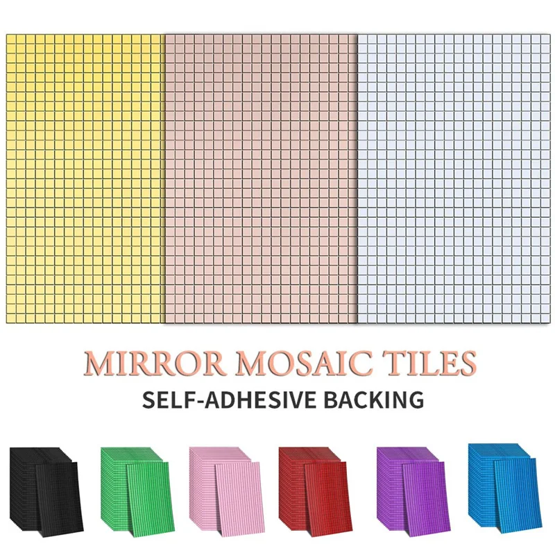 Pegatina de pared de espejo autoadhesiva, Mini azulejos de mosaico cuadrados, pegatinas para el hogar, pared del baño, boda, Bar, decoración del hogar, 10x15cm