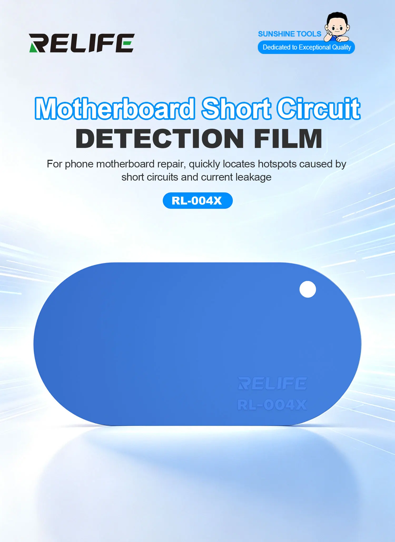 RELIFE RL-004X Motherboard Short Circuit Detection Film 35℃ Color Change Thermal Test Film For Phone PCB Motherboard Short Hotsp