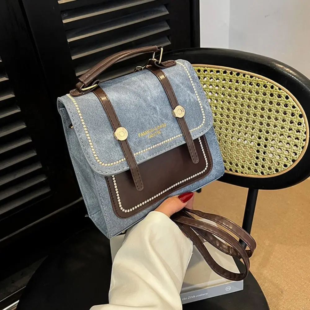 カジュアル韓国スタイル旅行バックパックレトロ多機能クロスボディバッグポータブル小さな正方形バッグ大学生