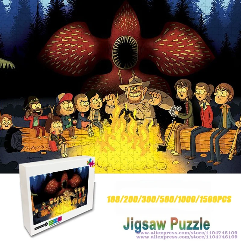 

Stranger Things Puzzle Jigsaw 108/200/300/500/1000/1500Pcs Movie Character Collection Intelligence Puzzles for Kids Home Decor