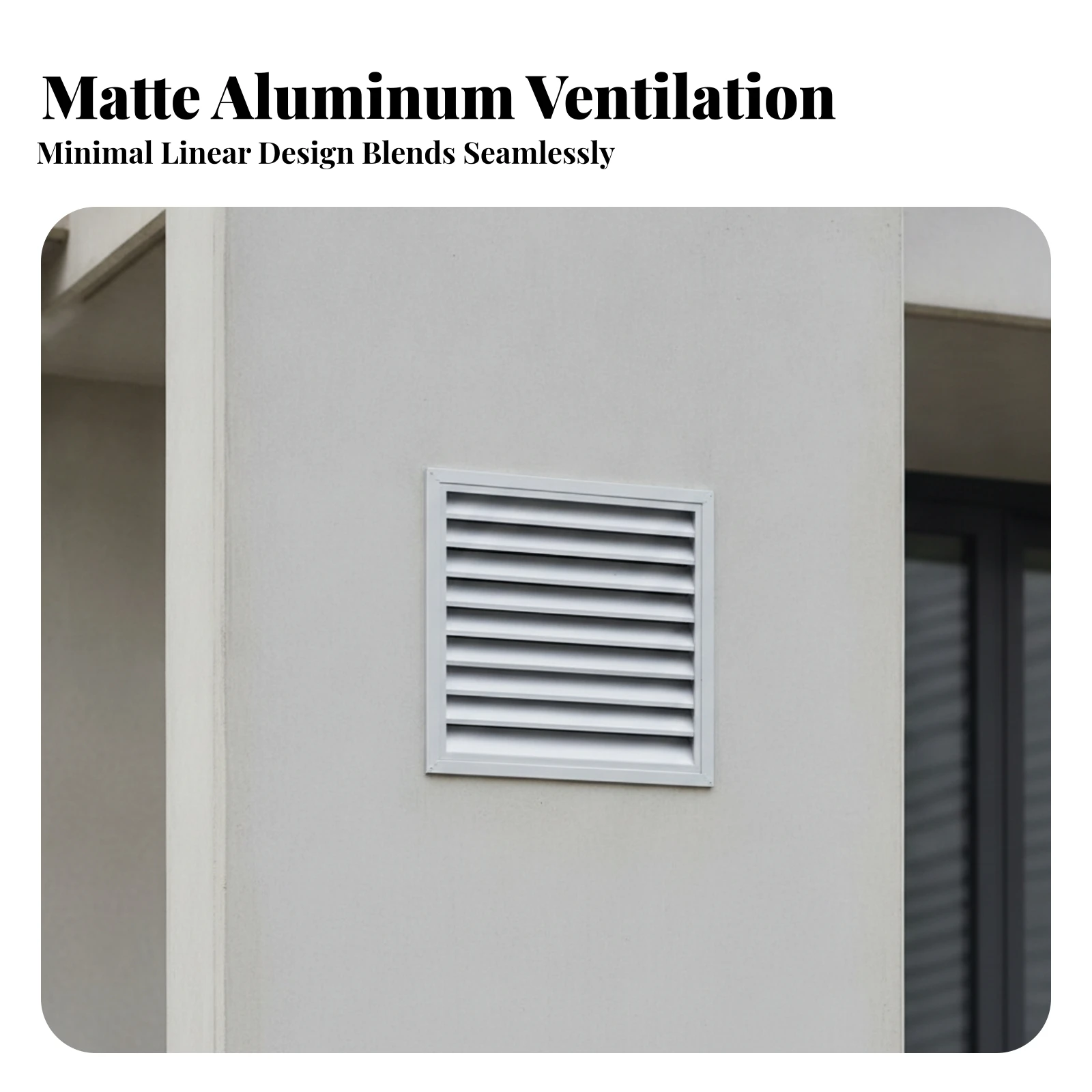 Louvered Ventilation Grille Weather-Resistant Aluminum Vent Cover Wall Ventilation Grille Heavy Duty Louvered Vent Slim