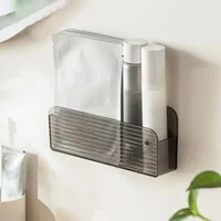 Multi-function Remote Control Storage Box Wall-mounted Punch-free Home Mobile Storage Shelf Transparent Acrylic Shelfs - Image 4